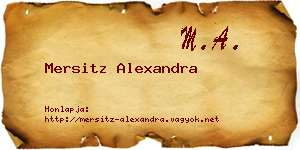 Mersitz Alexandra névjegykártya